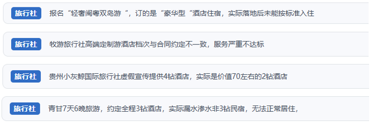 网友通过人民网“人民投诉”反映定制游、旅游套餐中的住宿消费欺诈问题。(图片来自“人民投诉”用户)